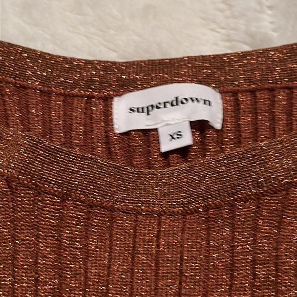 Superdown | sonya rib shimmer tank | size xsmall - Picture 10 of 11